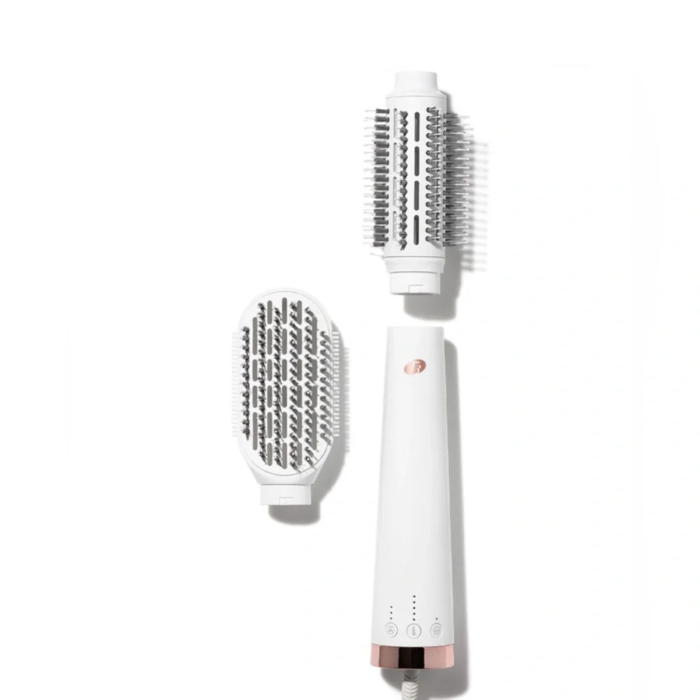 T3 Airebrush Duo Hot Air Brush in White with Rose Gold Accents